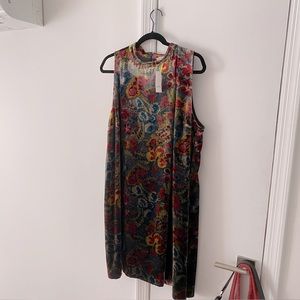 NWT Loft Floral Velvet Swing Dress